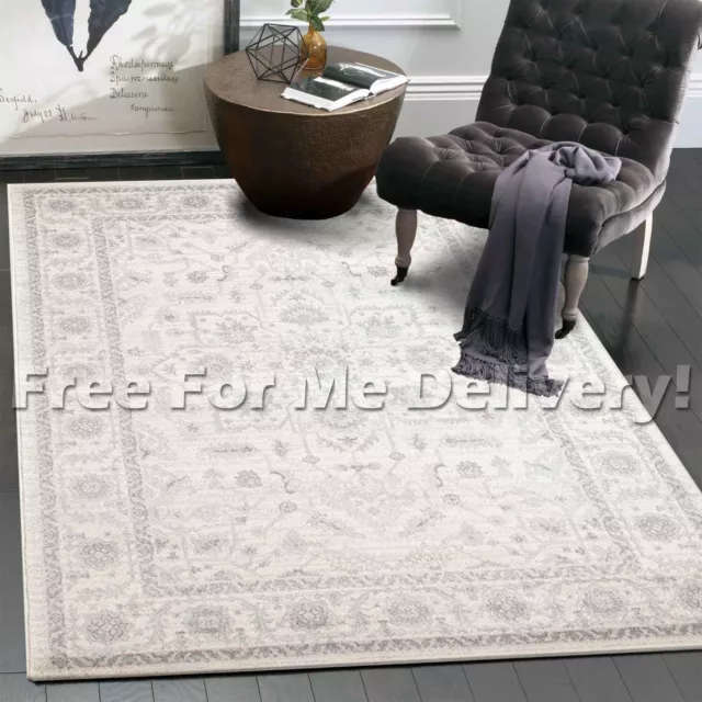 SULIS FLORAL MEDALLION IVORY TRADITIONAL FLOOR RUG (XL) 240x330cm *FREE DELIVERY