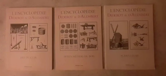 lot de 3 livres  / l encyclopédie Diderot & D,Alembert/* artisanat / TBE