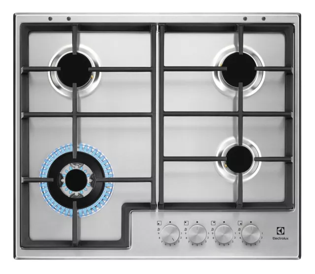 Electrolux EGS64362X Table de Cuisson Inox La Gaz 60CM 3FUOCHI+1TRIPLA Couronne