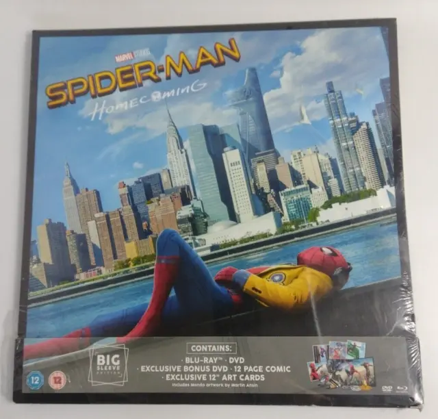 Spiderman Homecoming Big Sleeve Edition Blu-Ray & DVD + Artwork Unused Sealed