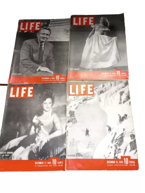 Lot Of 4 Life Magazine December 1945:3, 10, 17, 31