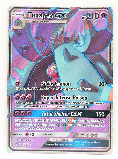 Pokemon Card Toxapex Full Art Holo GX 136/145 Ultra Rare SM Guardians Rising
