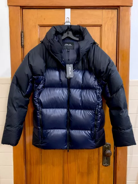 RLX Ralph Lauren Pertex Quantum down hooded puffer jacket navy NWT sz L $698.00