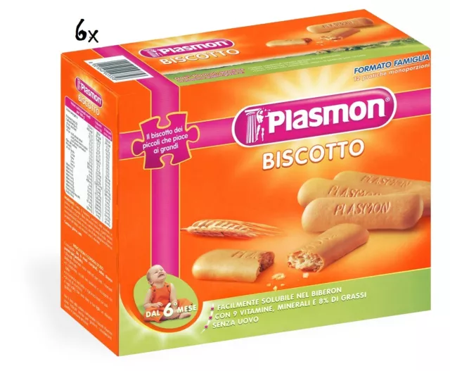 6x PLASMON Kinderkekse Biscotti ab 6 Monaten  600gr  italienische Kekse