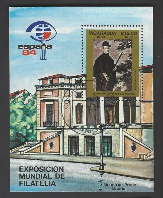 Nicaragua Exposicion Mundial de Filatelia Espana 84 Museo del Prado Madrid Block