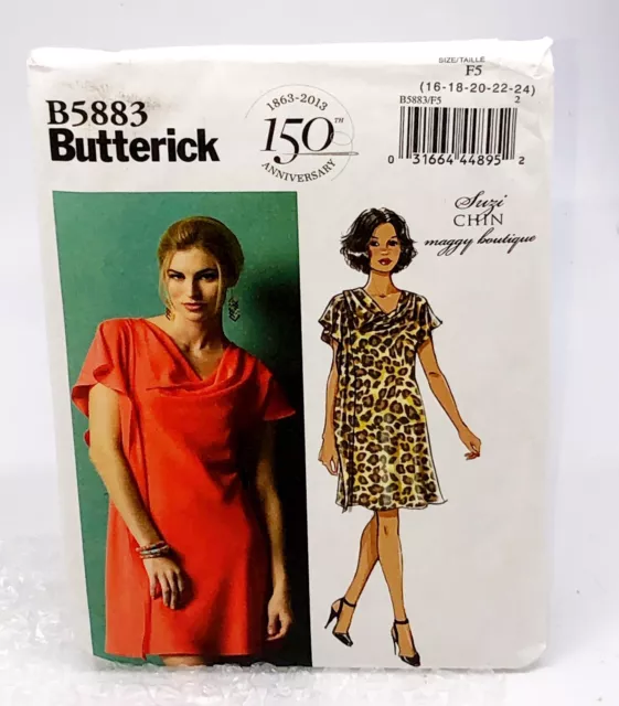 Sew & Make Butterick B5883 SEWING PATTERN Womens Pullover BIAS DRESSES 16-24