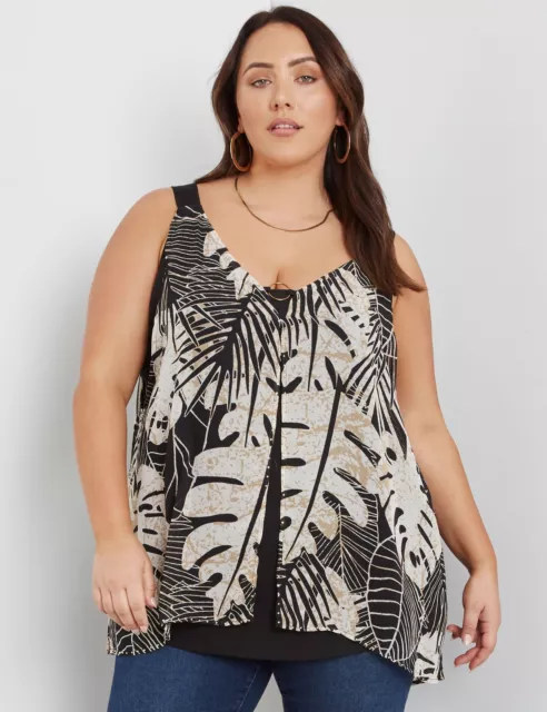 BeMe - Plus Size - Womens Tops -  Sleeveless Knitwear Layer Ring Front Top