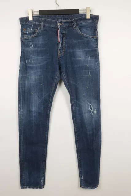 DSQUARED2 Black Wash Denim Skinny Distressed Jeans  IT 50 / W34