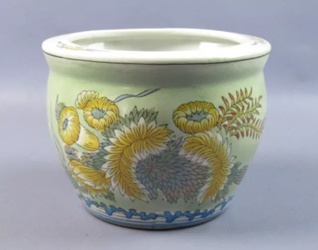 Vase Keramik Östlich Motiv Untersetzer Malerei Blumen Hand Vintage Jahre 80