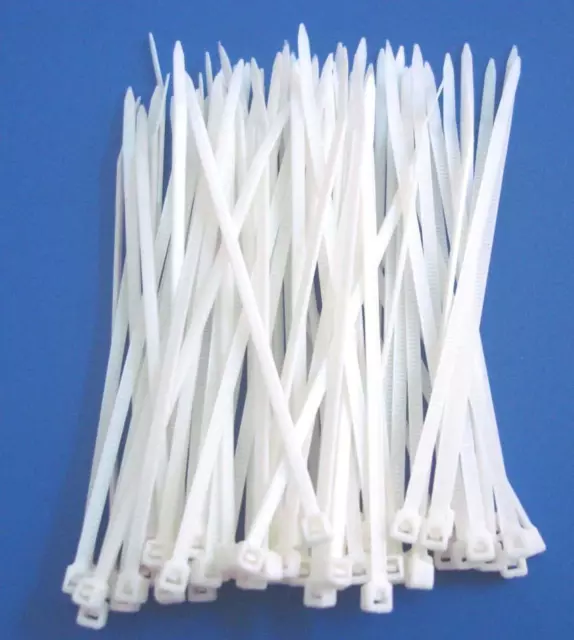 500 Pack 8" Inch Zip Ties Nylon White 50 Lbs Uv Weather Resistant Wire Cable Us