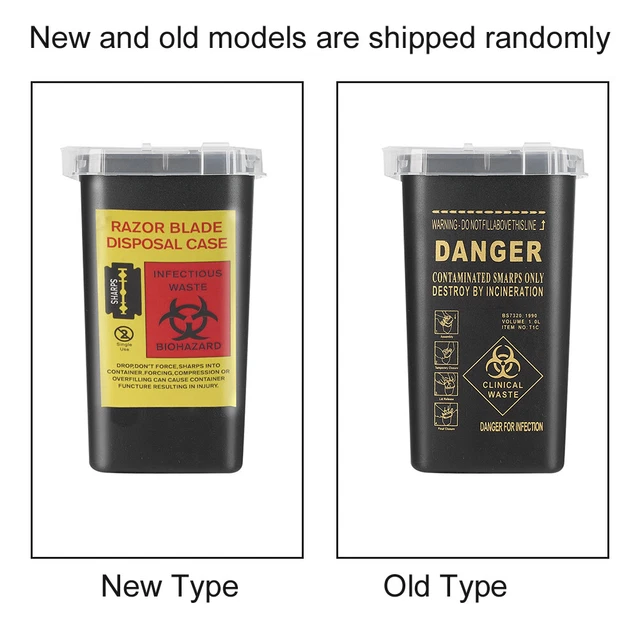 (Black)Plastic Disposable Blade Cutter Tattoo Needle Container Collector JFF