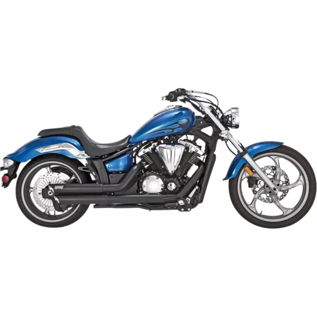 Vance And Hines Staggered Twin Slash Exhaust - Black 48501