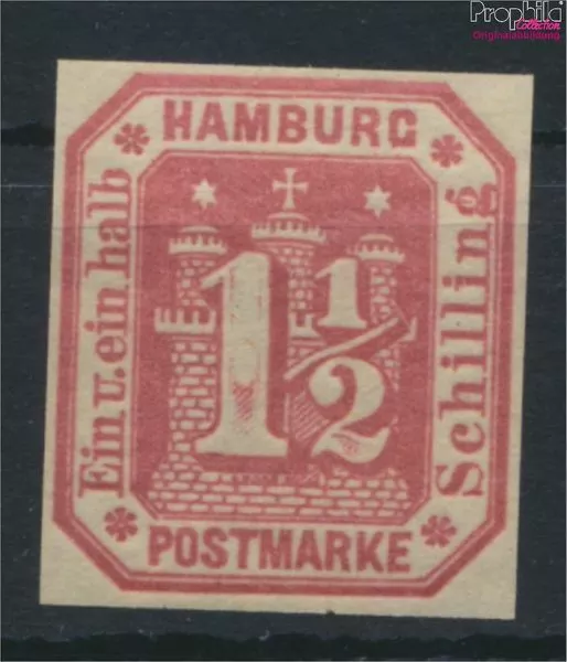 Briefmarken Hamburg 1866 Mi 21U ND Neudruck ungezähnt postfrisch (9780074