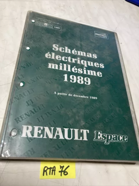 Renault Espace 1989 schéma électrique revue Technique Automobile RTA NT8052