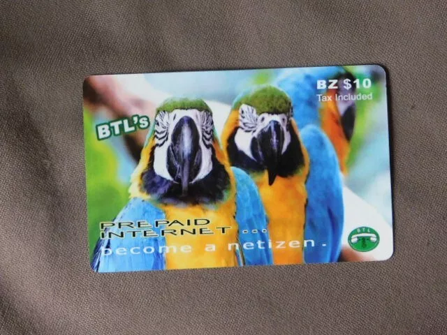 Prepaid Kaart gebruikt Belize - BIRDS