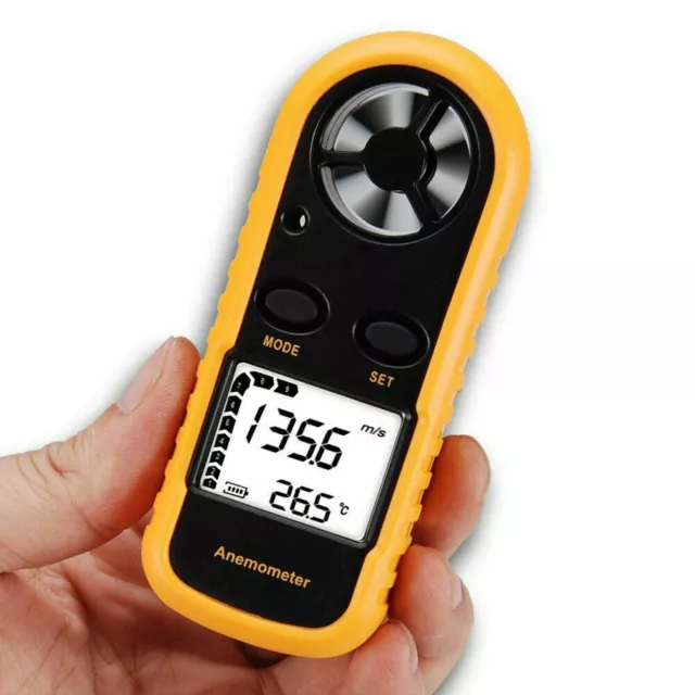 Digital Anemometer Windmessgerät Air Flow Geschwindigkeit Messung Thermometer