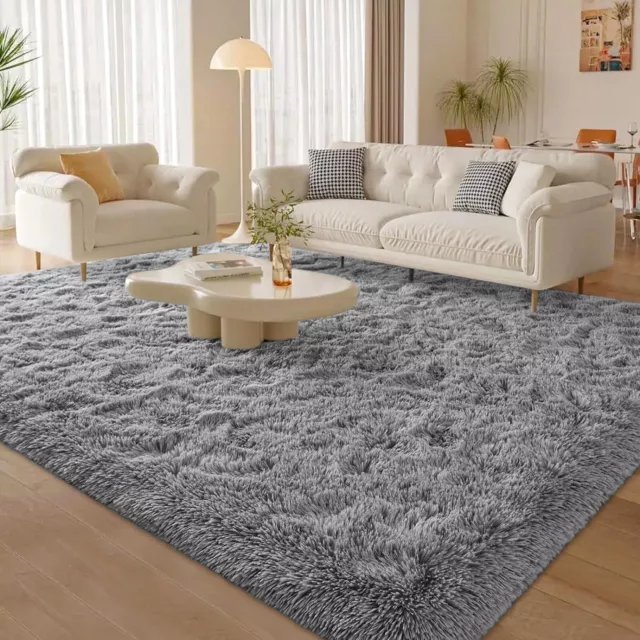 Thick Shaggy Large Rugs Non Slip Hallway Runner Rug Living Room Carpet Soft Pile 2
