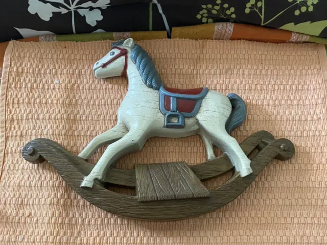 Vintage Burwood Products Rocking Horse Wall Hanging Plaque Decor Nursery