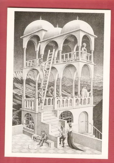 M.C. ESCHER  carte postale  ARTISTE/PEINTRE   Belvedere  ed.Taschen