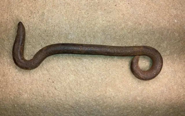 Antique Primitive Wrought Iron Hook Barn Gate Latch Hand Forged