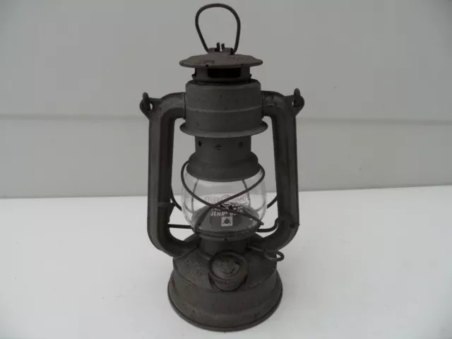 alte originale Petroleumlampe Lampe Feuerhand Super Baby No. 175 Sturmfest Jena