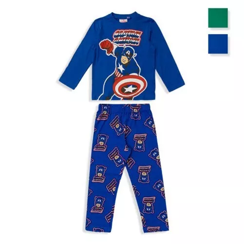 Pyjamas Marvel Avengers Long Officiel Manches Longues Coton Enfant 5567