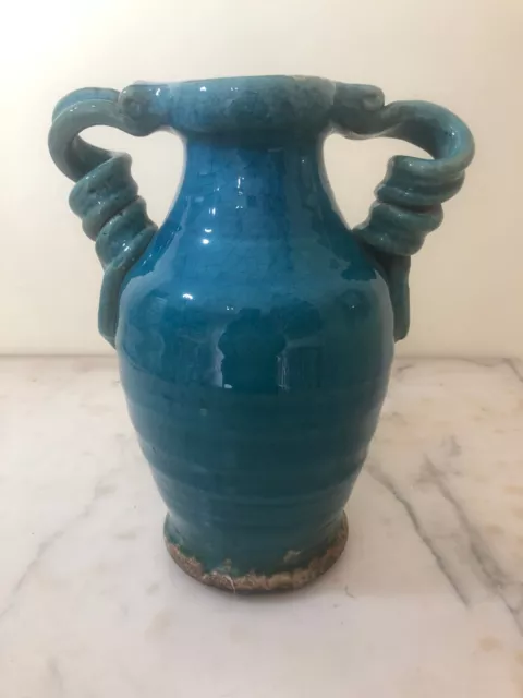 Beautiful majolica terracotta vase height 26 cm excellent