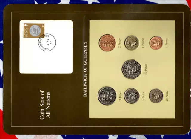 Coin Sets of All Nations Guernsey Brown 1979-1982 UNC £1 1981 Lily 3FE83