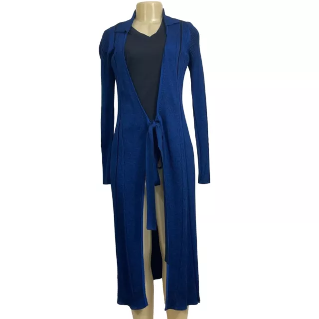 Diane Von Furstenberg Women's Blue Wrap Ankle Length Cardigan Sz S - NWT