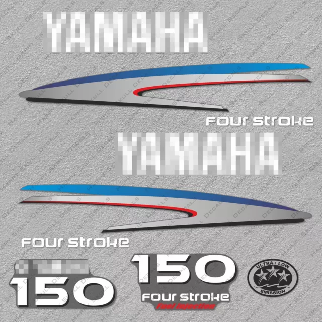 Yamaha 150HP Four Stroke Outboard Engine Decals Sticker Set reproduction 150 HP