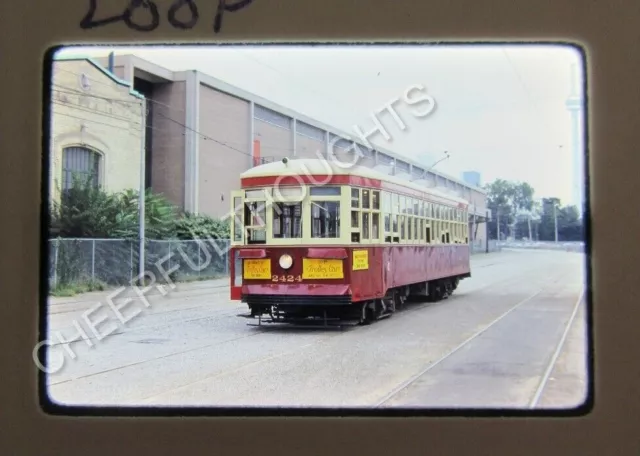 Original '80 Kodachrome Slide TTC Toronto Transit 2424 Trolley Exhibition  34F26