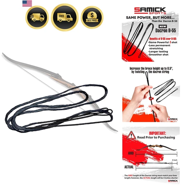 Cordes Arc Dacron Martin Archery AMO 45 16 Brins Noir Cordes D'arc