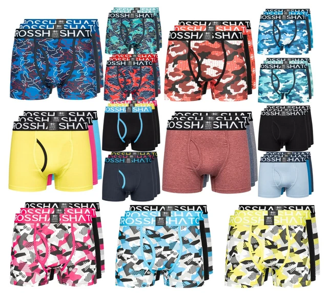 Mens 3 Pack Crosshatch Boxer Shorts Underwear Trunks Multipack Designer