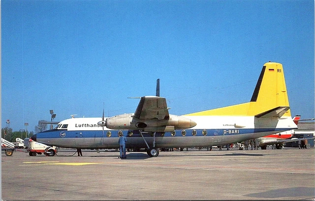 Postcard~Lufthansa~Fokker F27 Friendship 400~Airplane~Vintage~A63
