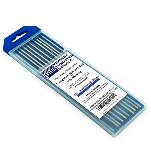 Midwest Tungsten Service TIG Welding Tungsten Electrodes 10-Pack Blue - 2% La...
