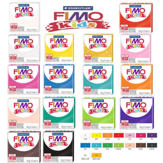 (37,80 €/1 kg) Fimo kids 42g Modelliermasse Knete Block à 42g Staedtler