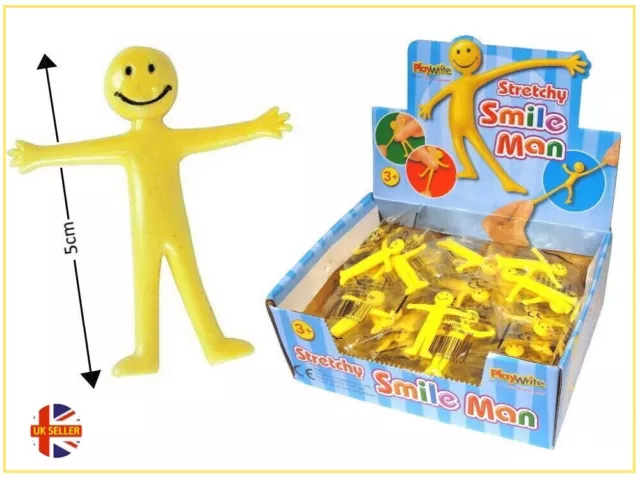 1 6 12 24 Stretchy Happy Men Boys Girls Toys Favours Birthday Party Bag Fillers