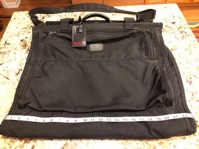 Tumi Black Ballistic Nylon Garment Bag Travel Luggage With Strap Luggage Tag EUC 4