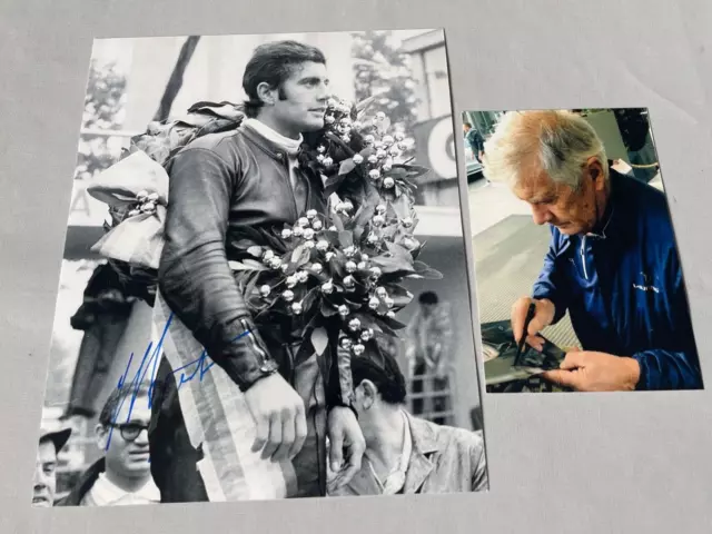 GIACOMO AGOSTINI '15 x Motorrad-Weltmeister' In-person signed Foto 20x25 + Foto