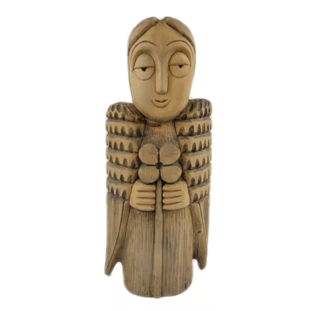 Henryk Zegadlo Hand Carved Folk Art Wood Angel Sculpture