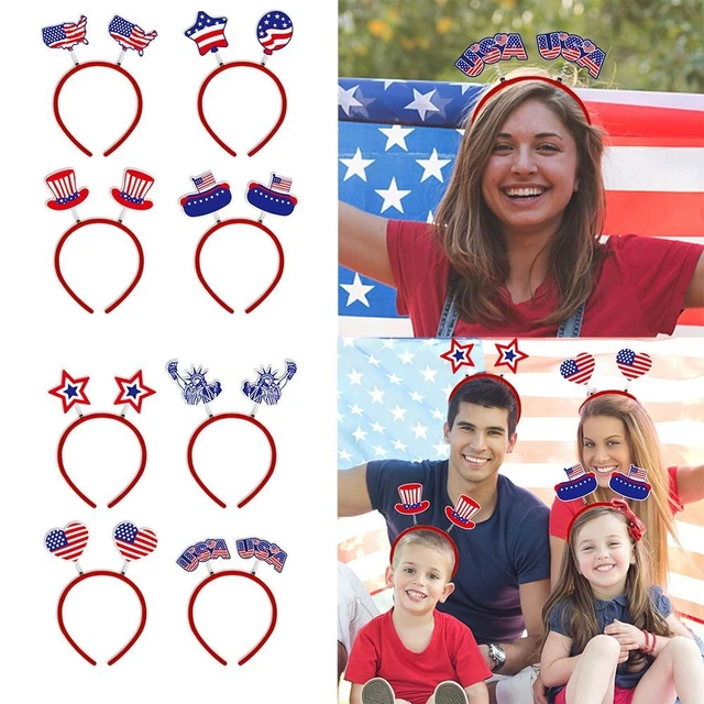 for Women Girls Independence Day Headwear Headband Flag Hair Band Hair Hoops