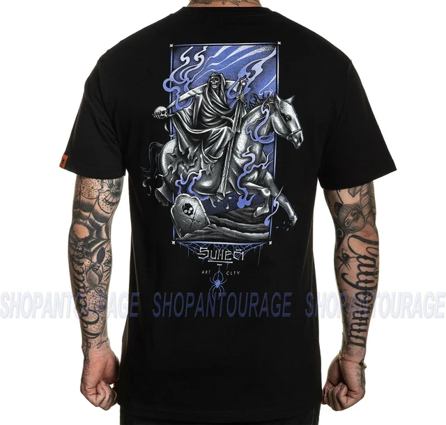 Sullen Pale Rider SCM3679 Manica Corta Grafico Tattoo Skull T-Shirt Per Uomo