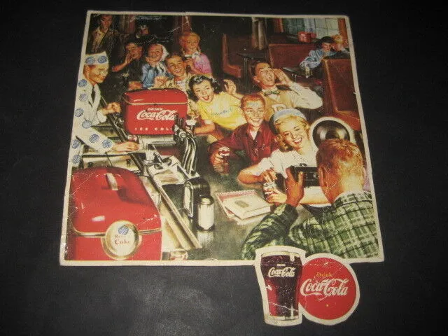 Vecchia Pubblicità Del Cartone Coca-Cola Coke. Anni '50