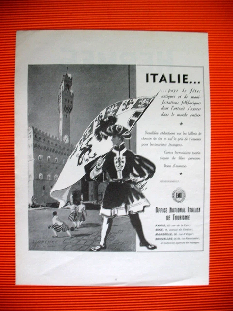 Publicite De Presse Italie Pays De Fetes Antiques Illustration Evangelista 1971