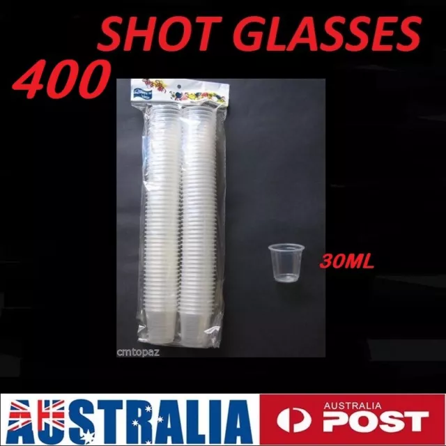 BULK 400 x 30ml Clear Shot Glasses Plastic Mini Cup Jelly Shot Party Tasting