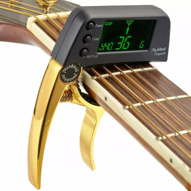 Professional Clip-On Tuner for All Instrument -with Capo Guitar, Ukulele, Violin