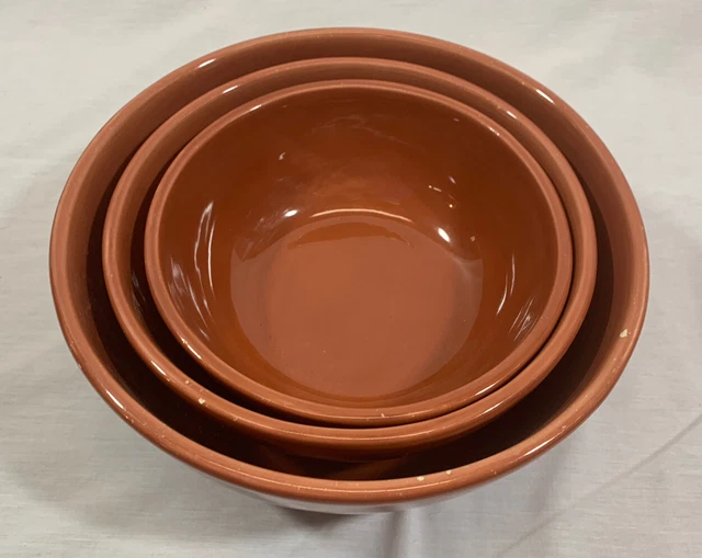 SET OF 3 Pottery Barn Sausalito Spice Terracotta Brown Rust Mixing