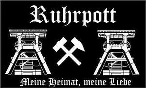 Fahne Flagge Ruhrpott schwarz Ruhrgebiet 150x250 cm Hissfahne Pott Meine Liebe