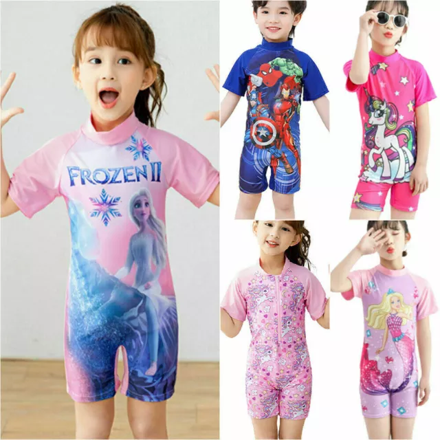 Kids Cartoon One Piece Swimwear Boys Girls Bikini Surf Suit Swimsuit Beachwear