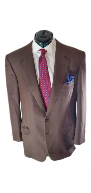 Brioni Roma Men's Brown Red Windowpane Wool Sport Coat Suit Blazer Size: 46L